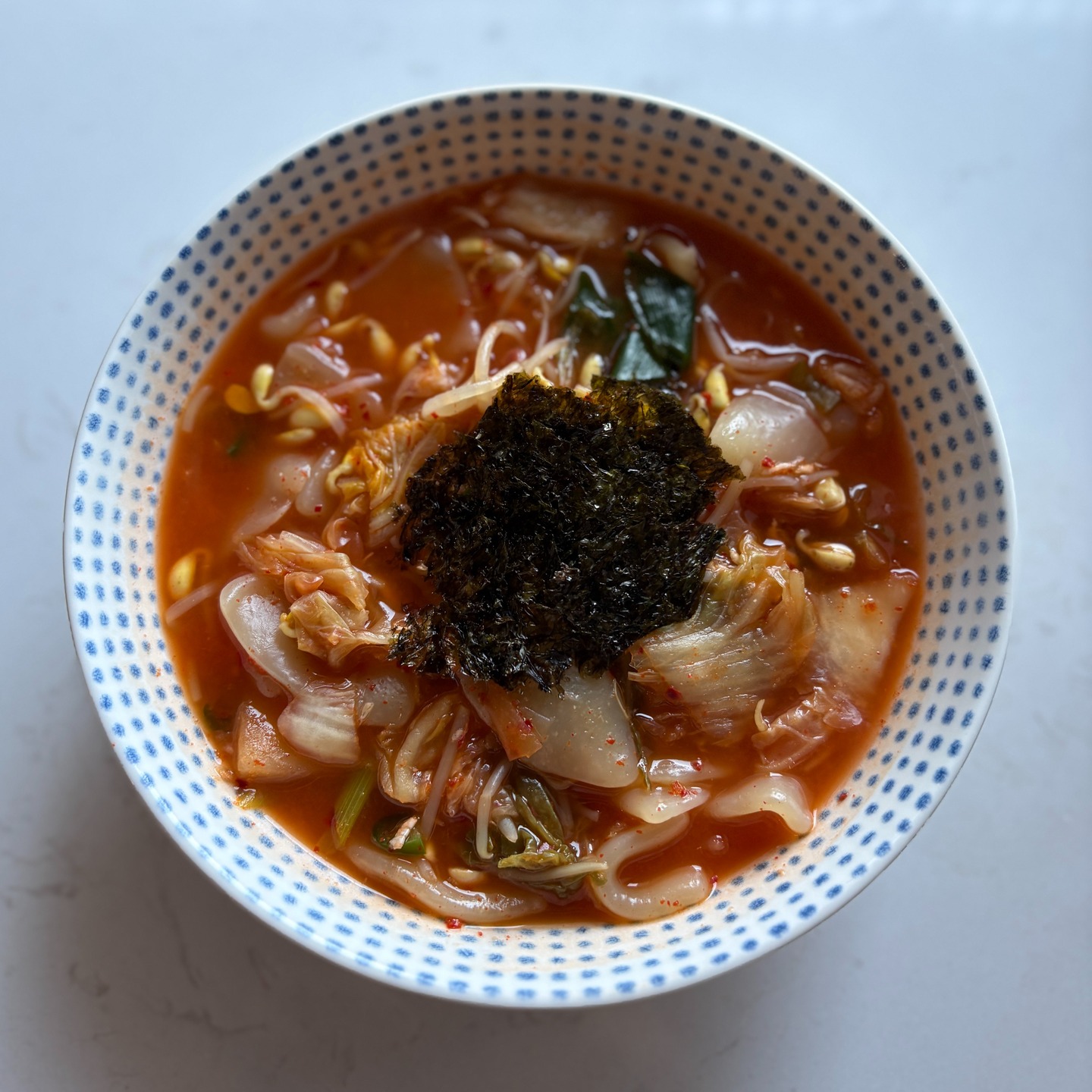 Kimchi Spicy Bean Sprout Sujebi